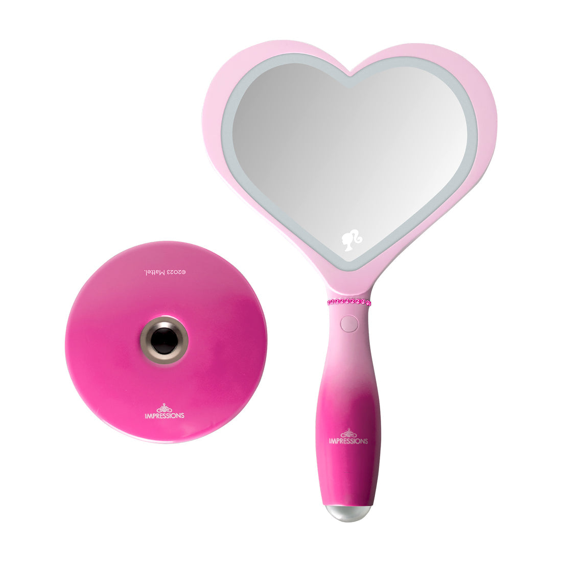 Impressions Vanity Barbie LED Handheld Makeup Mirror with Standing Base