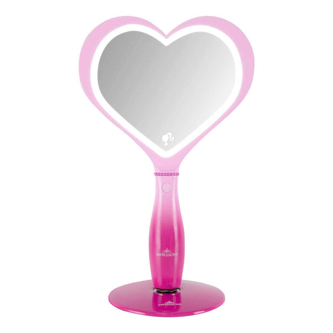 Impressions Vanity Barbie LED Handheld Makeup Mirror with Standing Base
