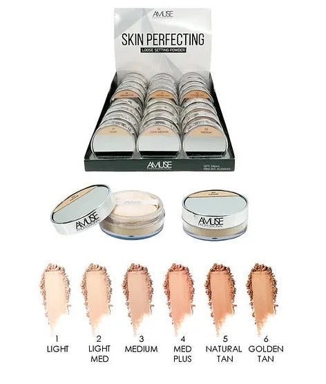 Amuse: Skin Perfecting Loose Setting Powder -24pc display