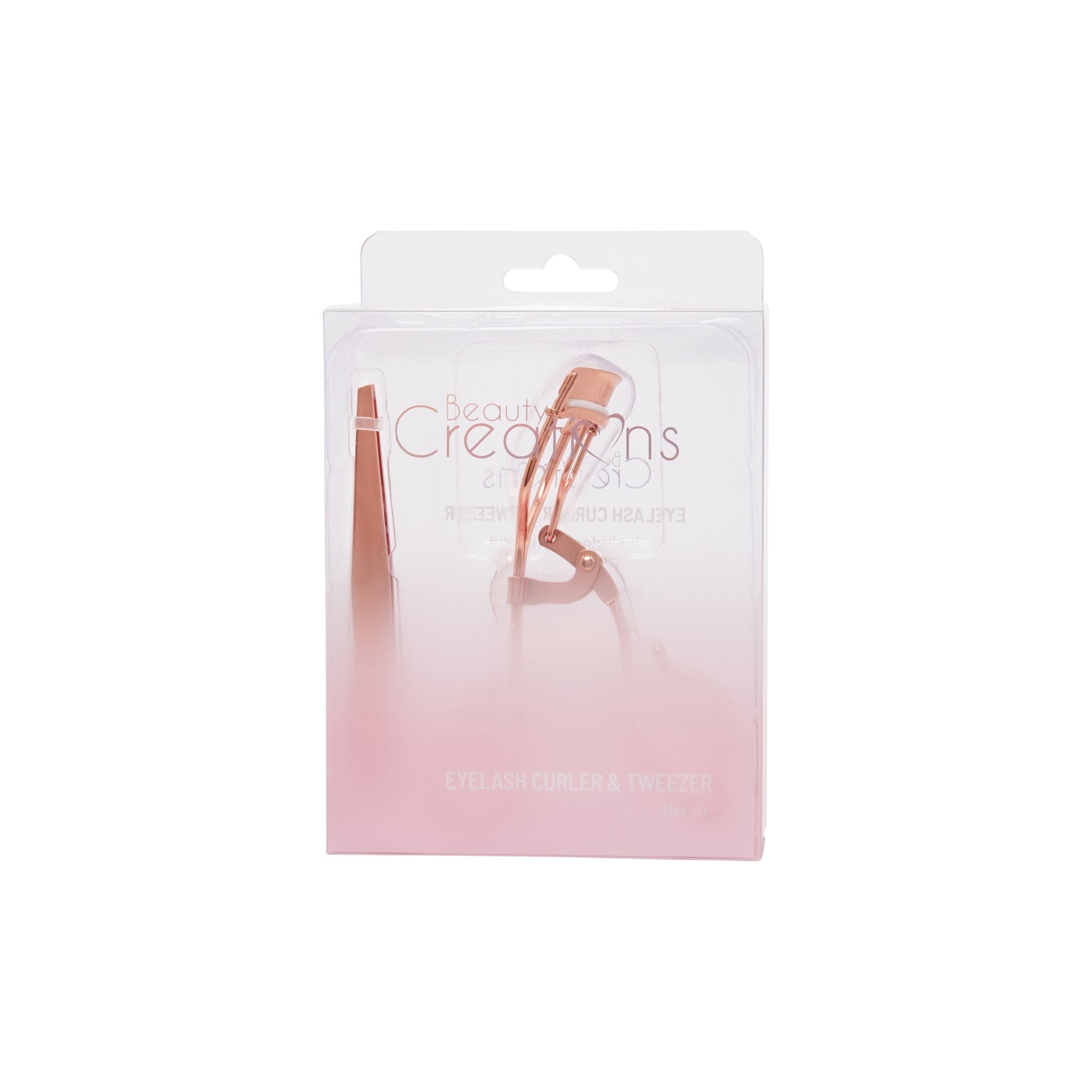 Beauty Creations Rosegold Eyelash Curler and Tweezer Set