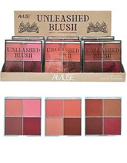 Amuse: Unleashed Blush Silky Soft 3 Blush Palettes -24pc display