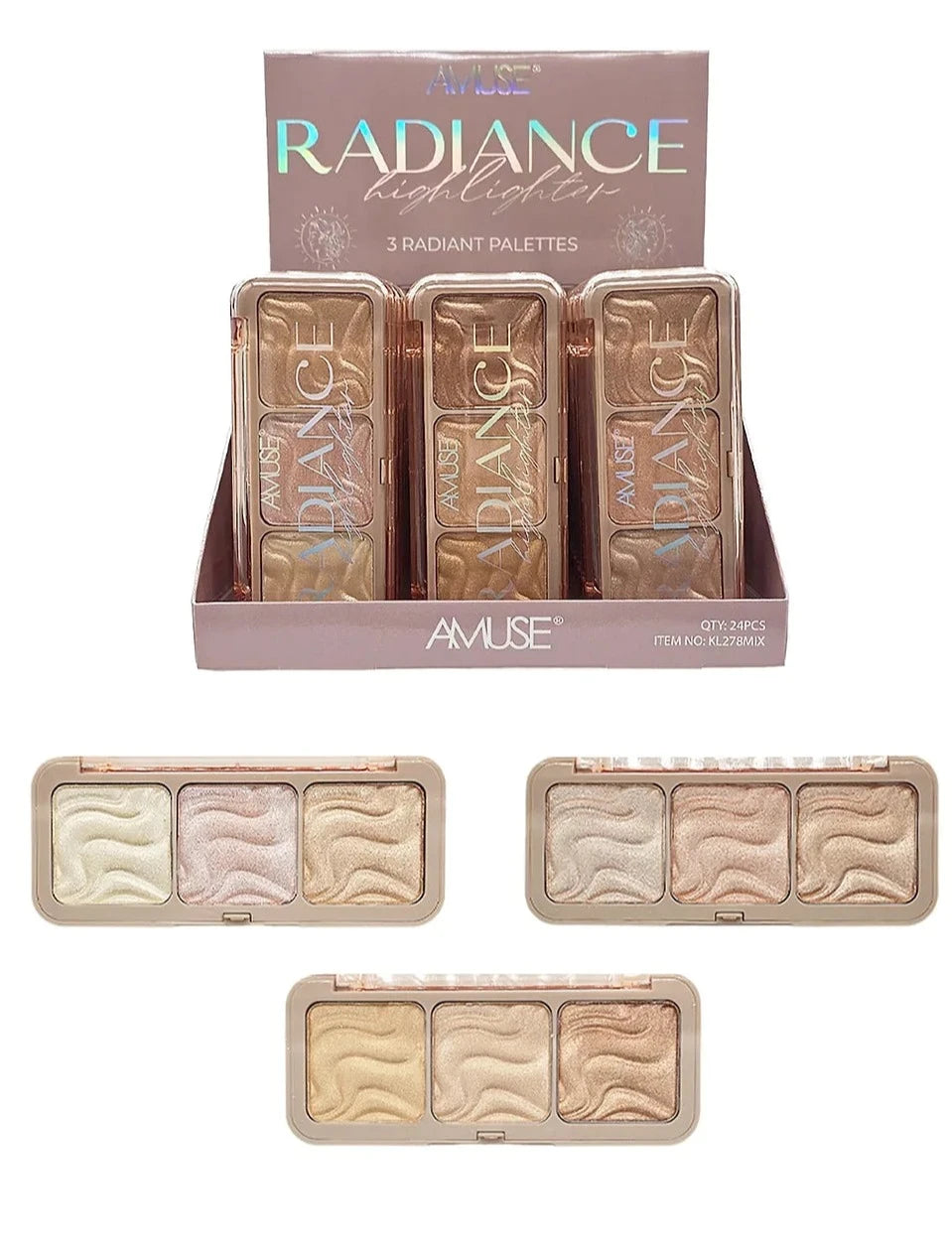 Amuse: Radiance Highlighter 3 Colors -24pc display