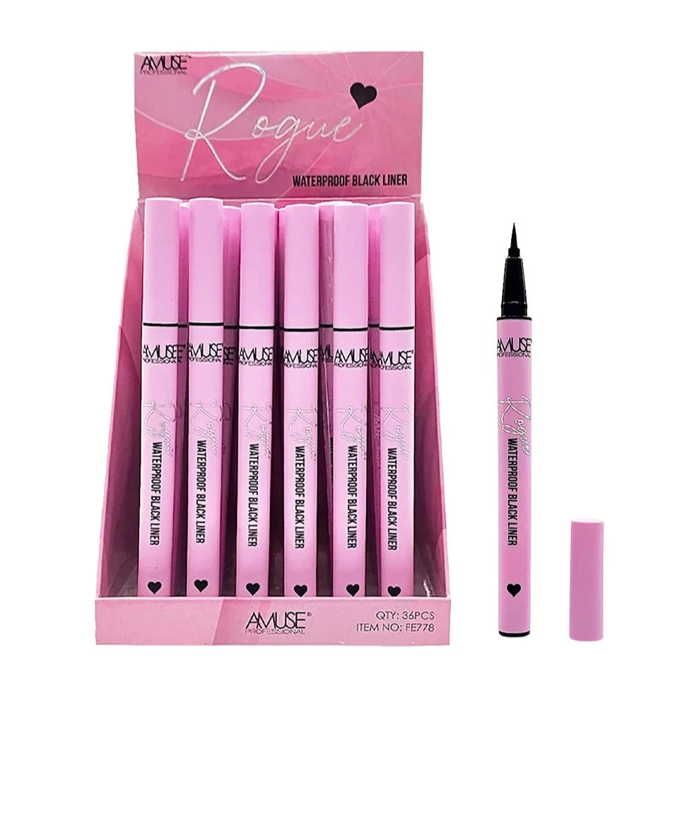 Amuse: Rogue Waterproof Black Liner -36pc display