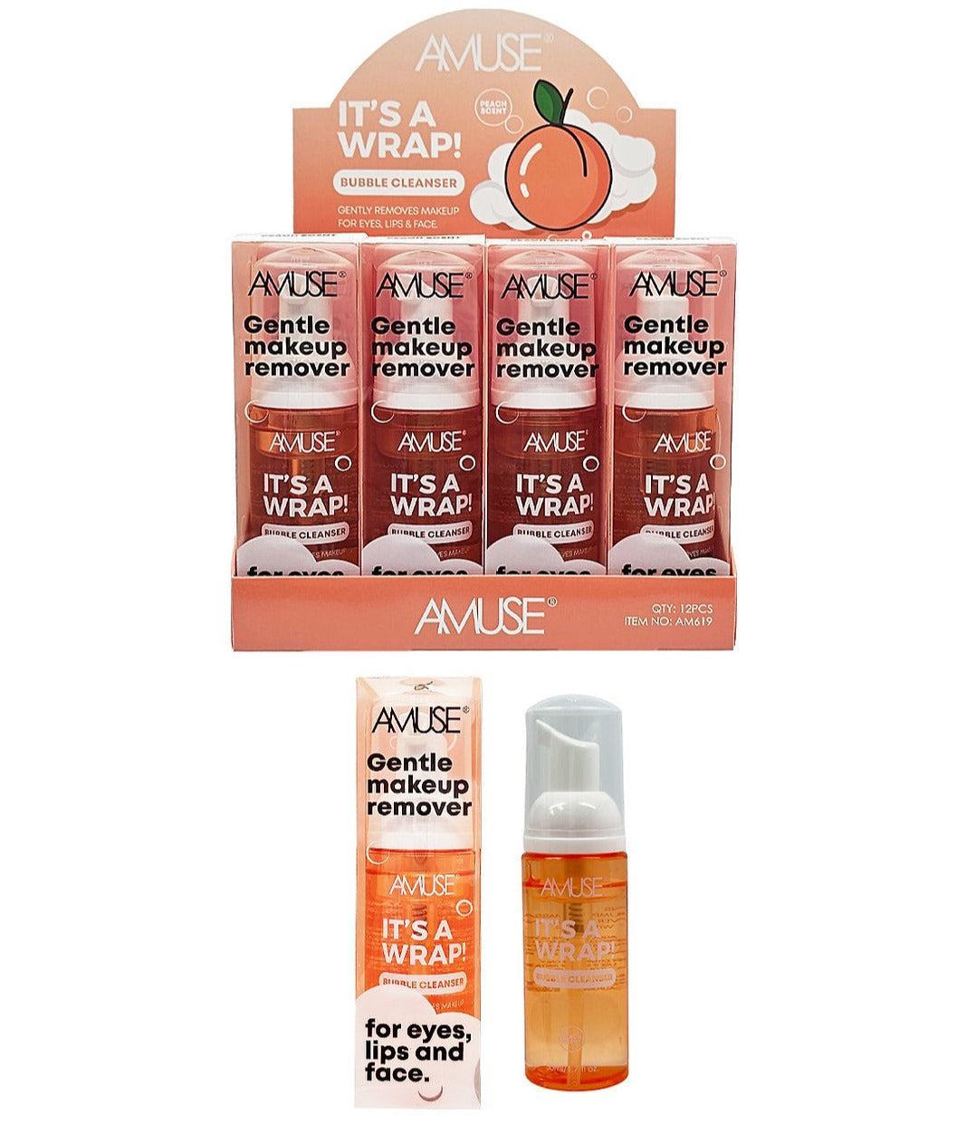 Amuse: Its A Wrap Bubble Cleanser - 12pc display