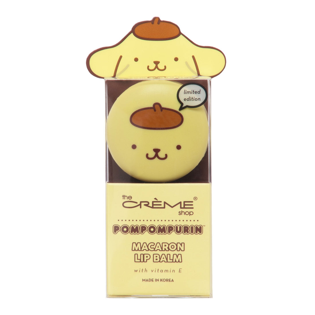 The Crème Shop Pompompurin Holiday Macaron Lip Balm - Caramel Pudding
