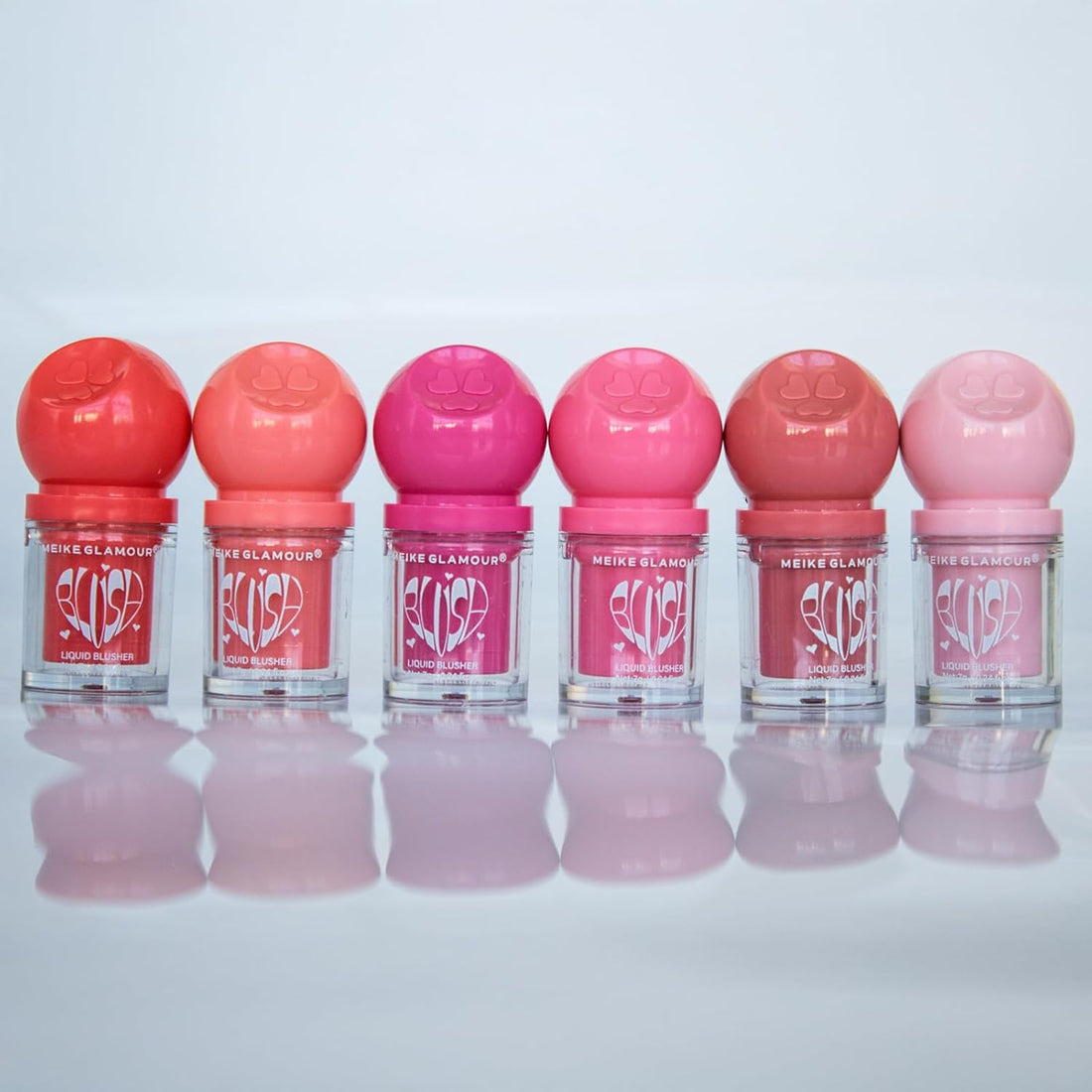 Bundle Set of 6 Liquid Blush, Long Lasting, High Pigment, Soft Dewy Finish. Easy Sponge Application, Buildable, Eyes, Lips, Cheeks, Lightweight Pinks, Corals, Natural Women, Girls, Teens