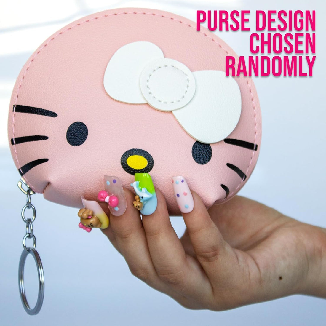 Bundle HelloKitty, Melody Kawaii Makeup Bag with 6 Cute Lip Gloss Set, Color Changing Moisturizing Lip Oil, Fruit Scented, Travel Size Cosmetic/Coin Purse Women, Teens, Girls