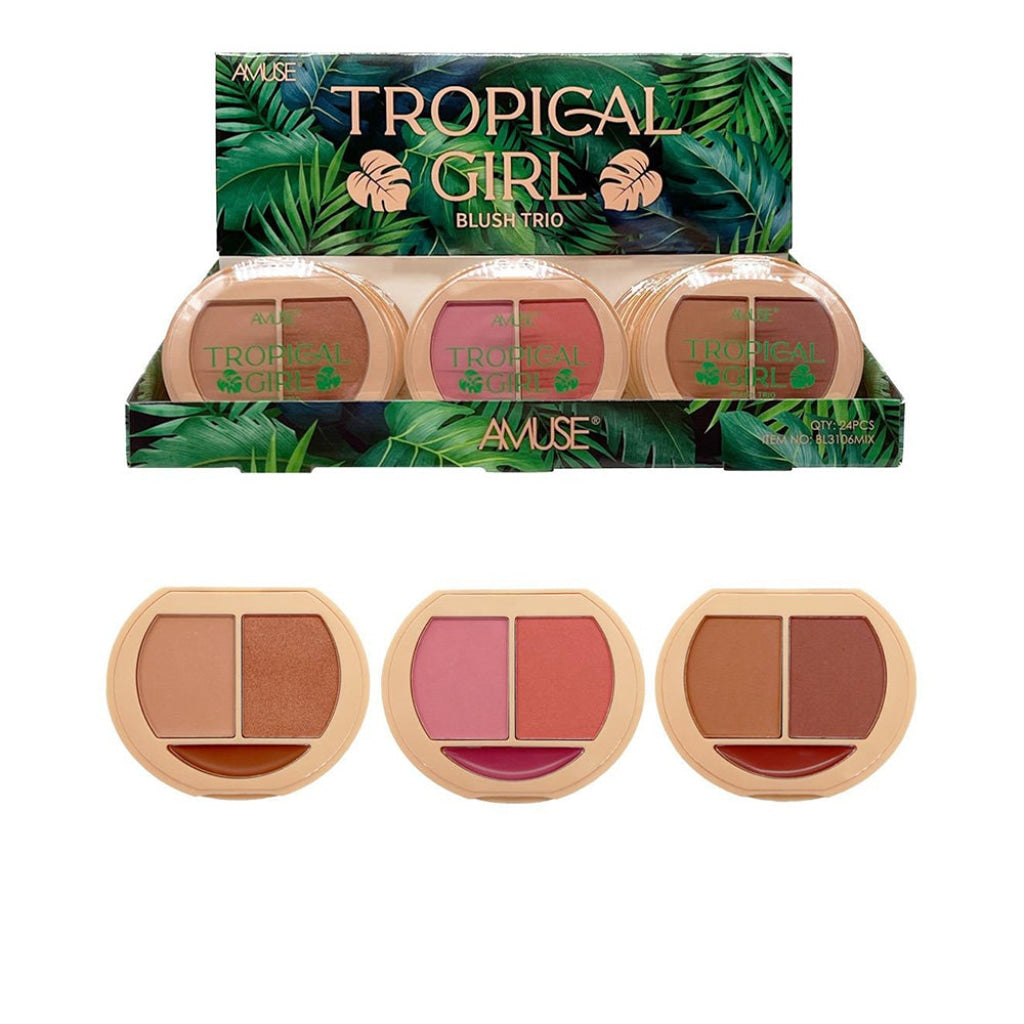 Amuse: Tropical Girl Blush Trio Display -24pc display