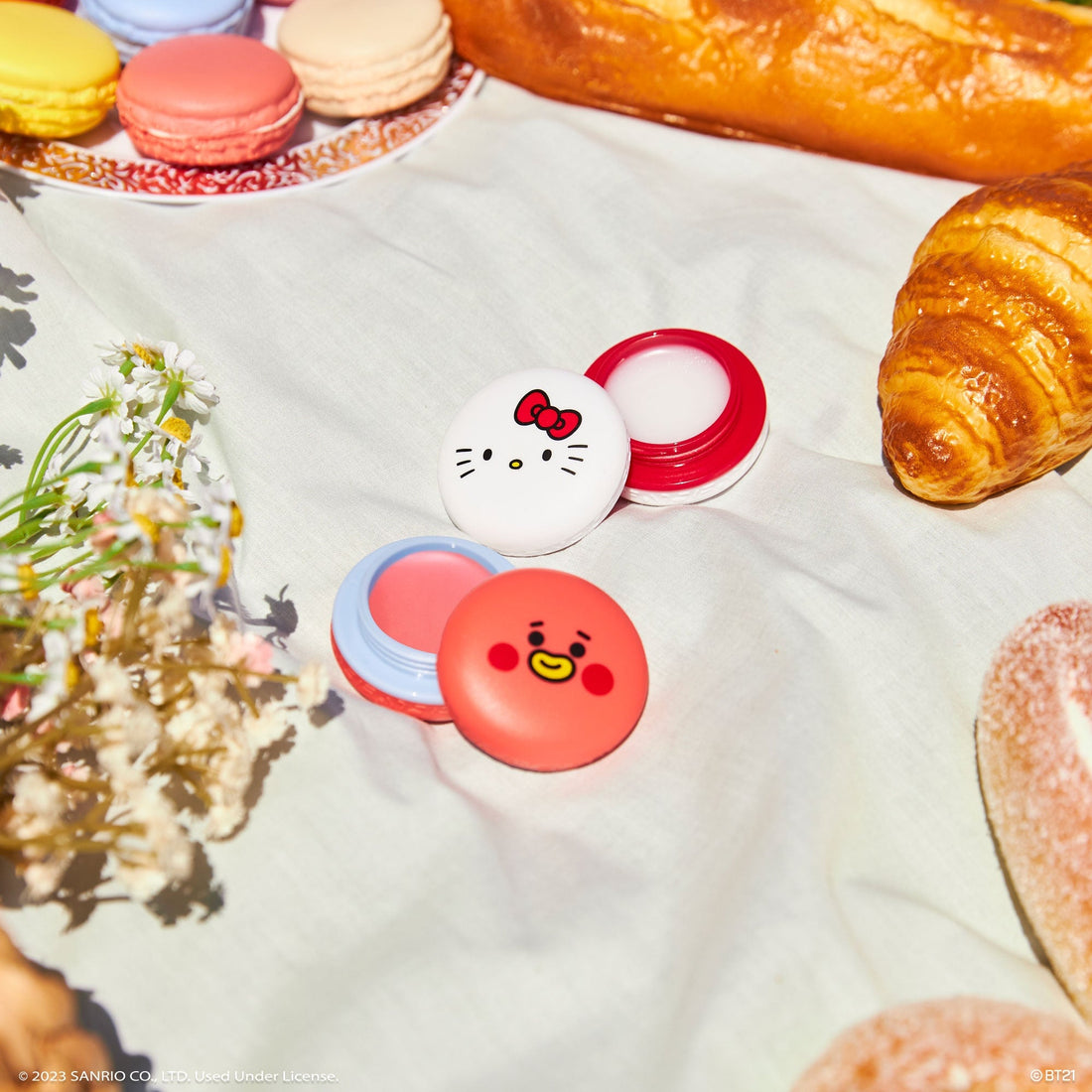 Hello Kitty &amp; BT21 TATA Moisturizing Macaron Lip Balm Duo