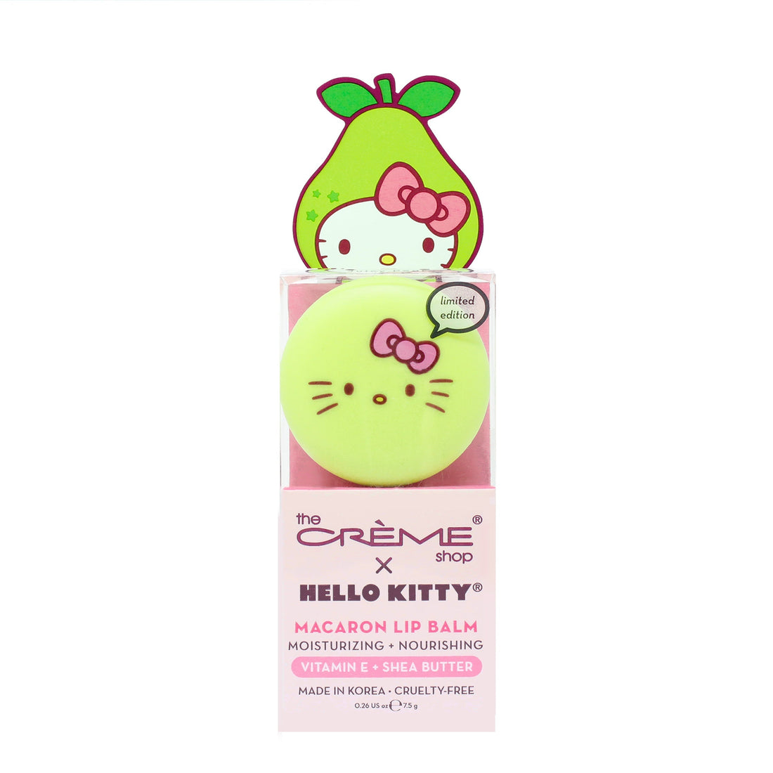 The Crème Shop x Hello Kitty Macaron Lip Balm - Juicy Pear Flavored