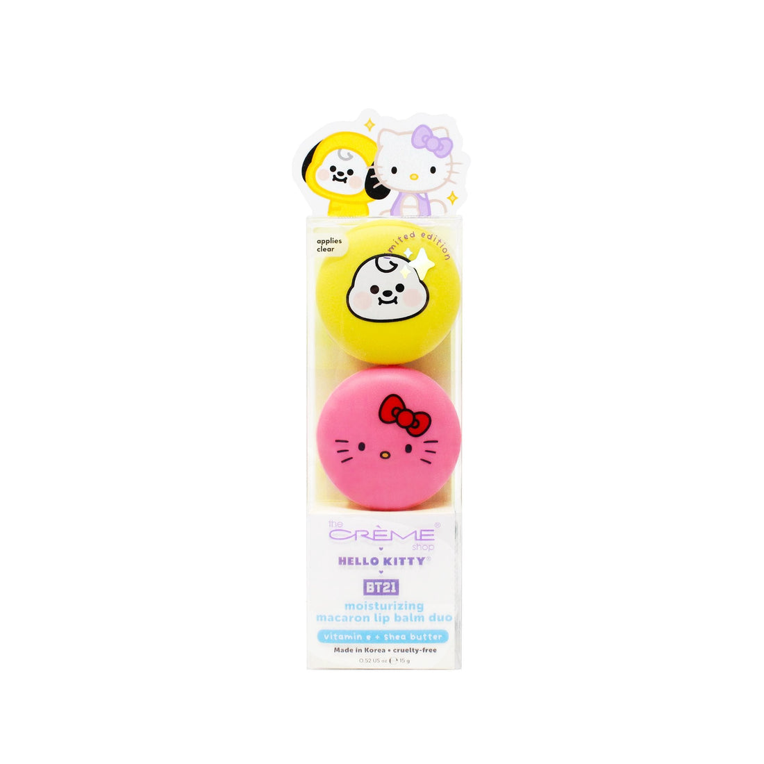 Hello Kitty &amp; BT21 CHIMMY Moisturizing Macaron Lip Balm Duo
