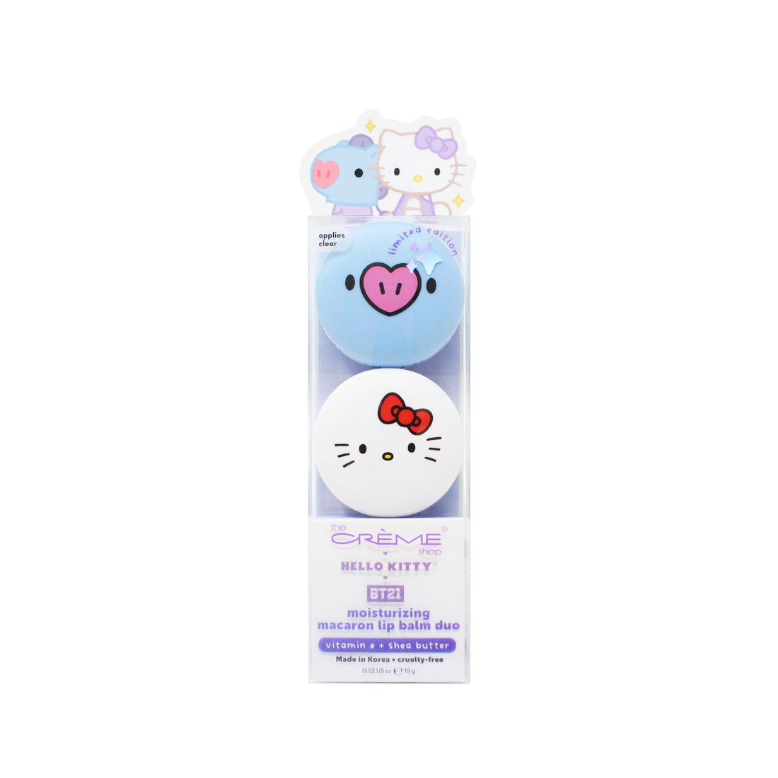 Hello Kitty &amp; BT21 MANG Moisturizing Macaron Lip Balm Duo