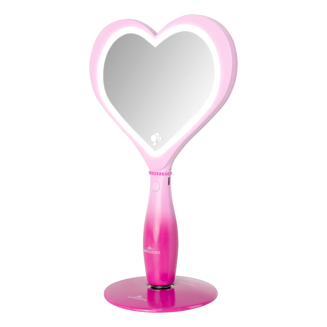 Impressions Vanity Barbie LED Handheld Makeup Mirror with Standing Base