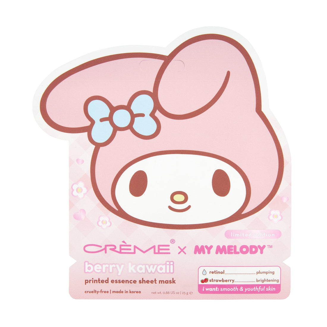 The Crème Shop x My Melody Berry Kawaii Printed Essence Sheet Mask (Set of 3) - $12 Value