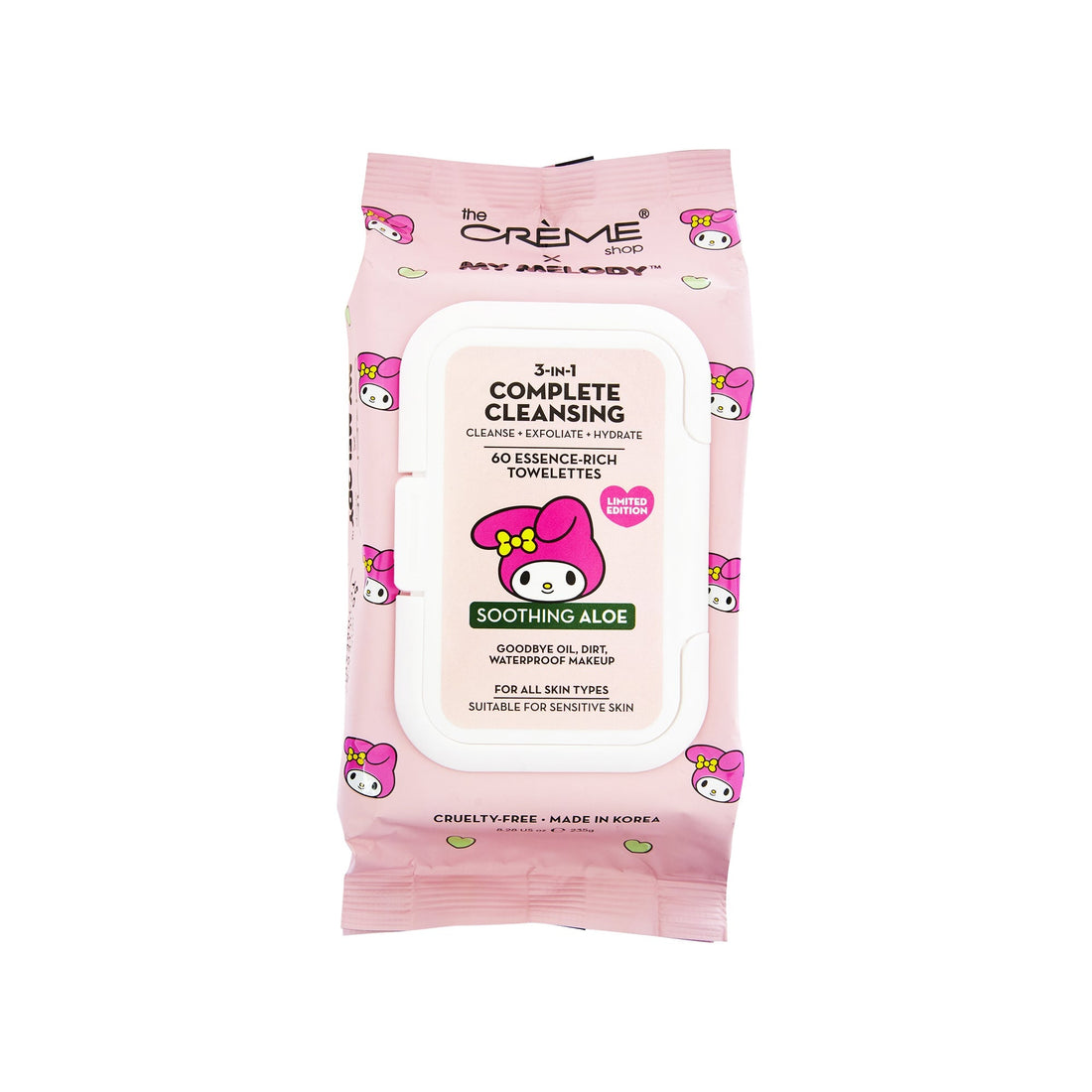 The Crème Shop My Melody 3-IN-1 Complete Cleansing Essence-Rich Towelettes - Smoothing Aloe