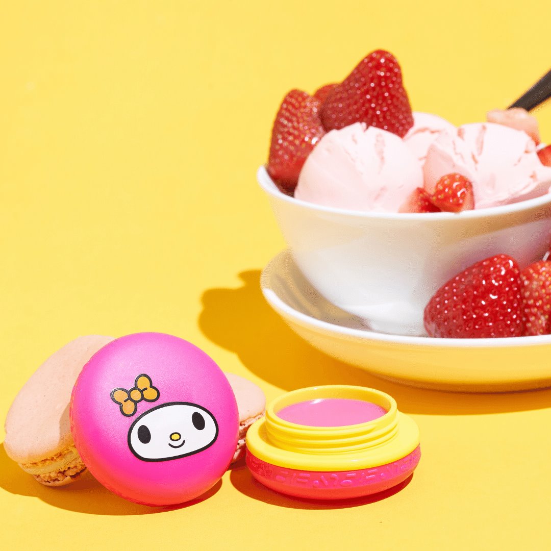 The Crème Shop x My Melody Macaron Lip Balm - Strawberry Ice Cream