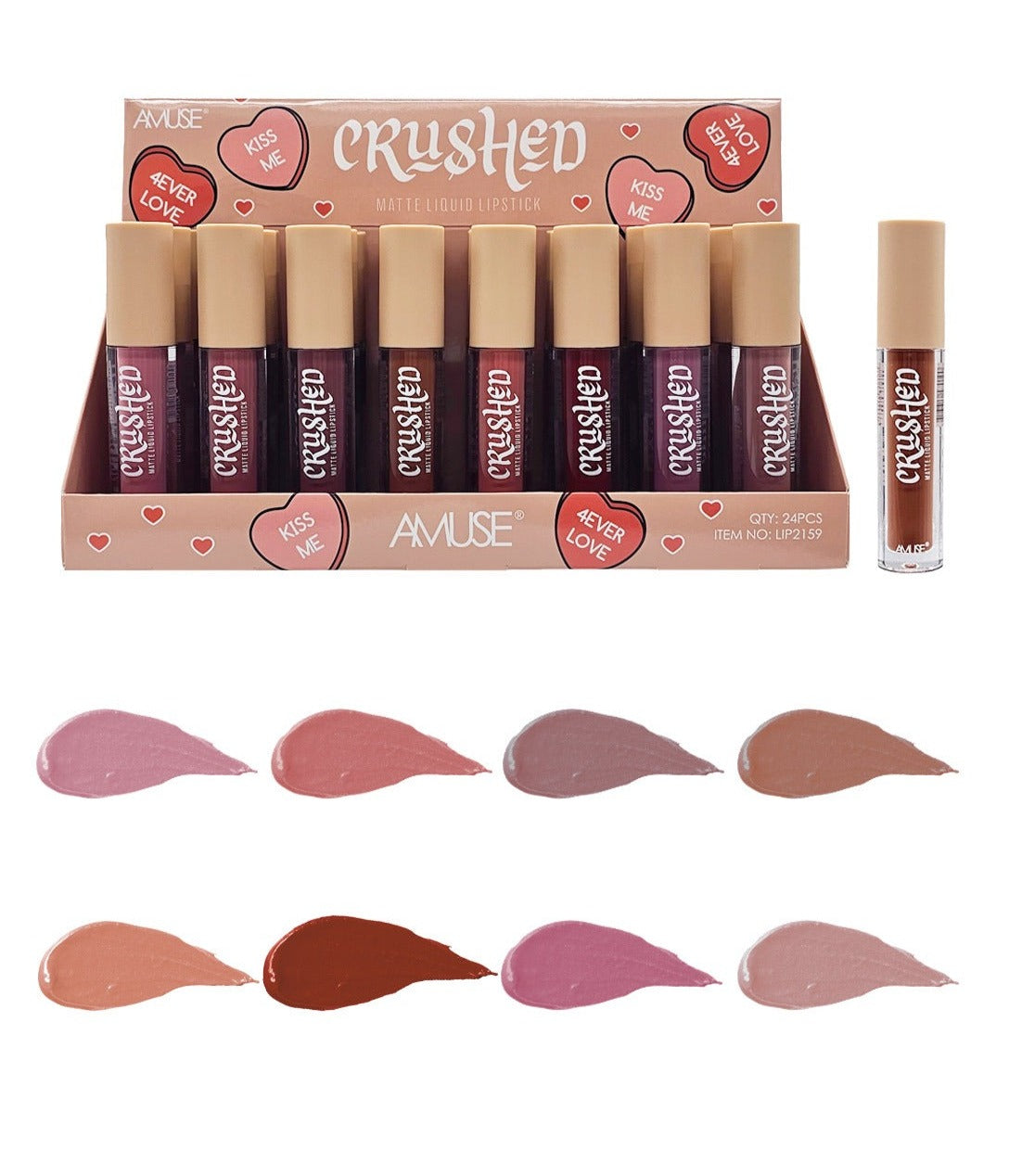 Amuse: Crushed matte Liquid Lipstick -24pc display