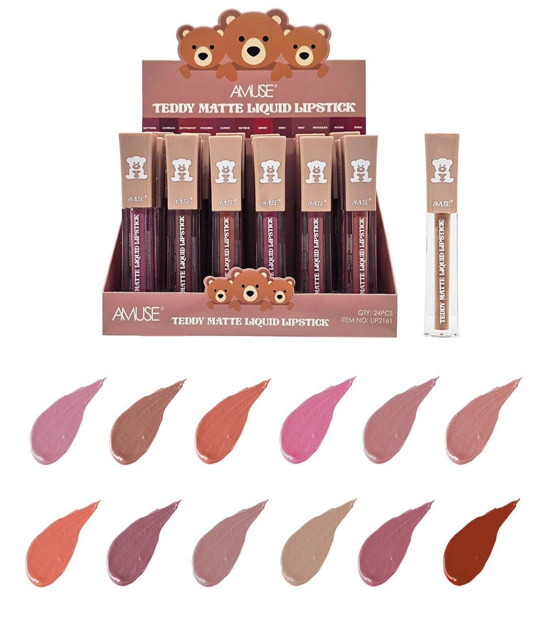 Amuse: Teddy Matte Liquid Lipstick -24pc display