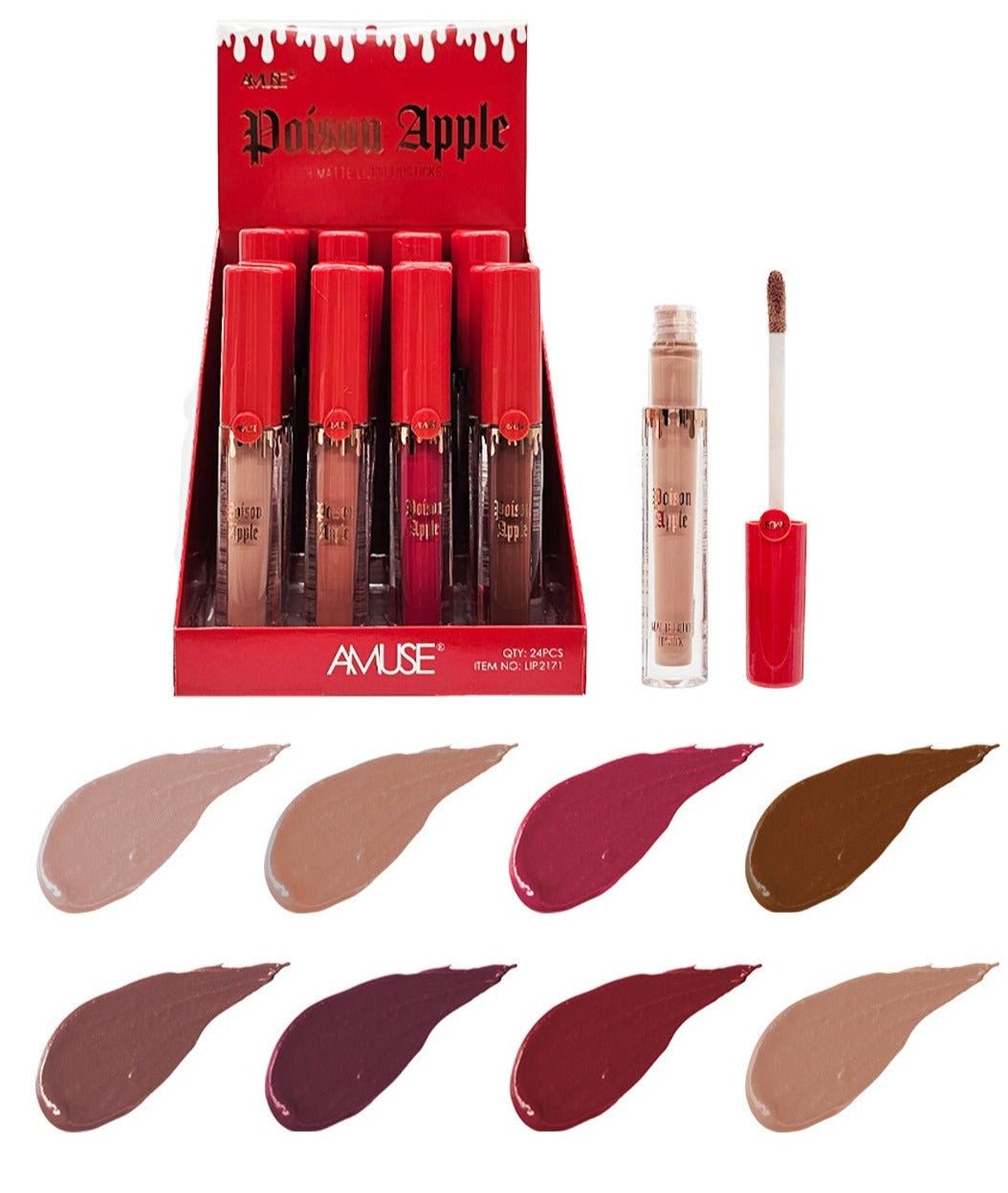 Amuse: Poison Apple 8 Matte Liquid Lipstick - 24pc display
