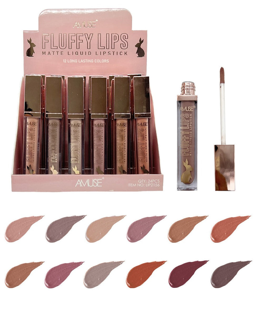 Amuse: Fluffy Lips Matte Liquid Lipstick 12 colors - 24 pc display
