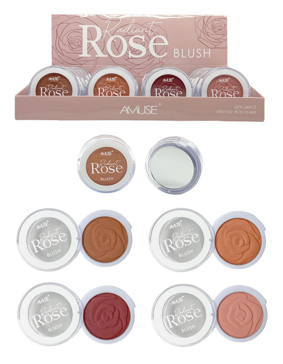 Amuse: Radiant Rose Blush -24pc display