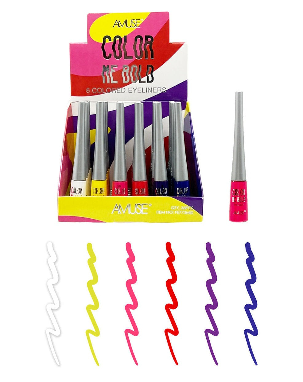 Amuse: Color Me Bold 6 Colored Eyeliners -36pc display