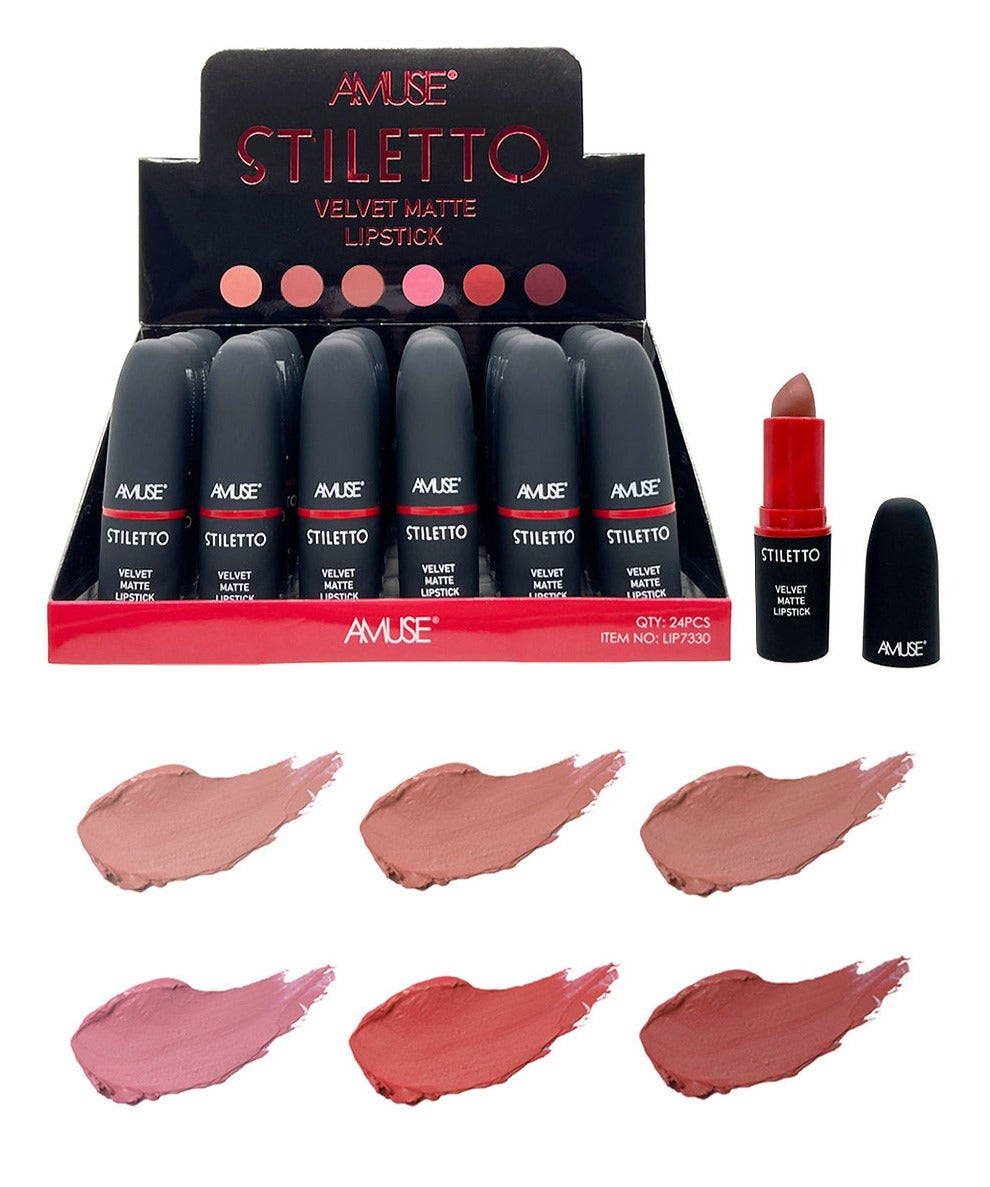 Amuse: Stiletto Velvet Matte Lipstick -24pc display