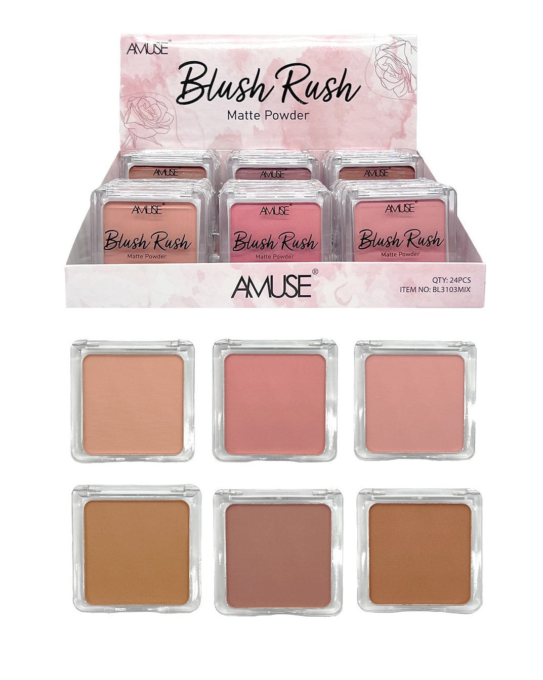 Amuse: Blush Rush Matte Powder - 24pc display