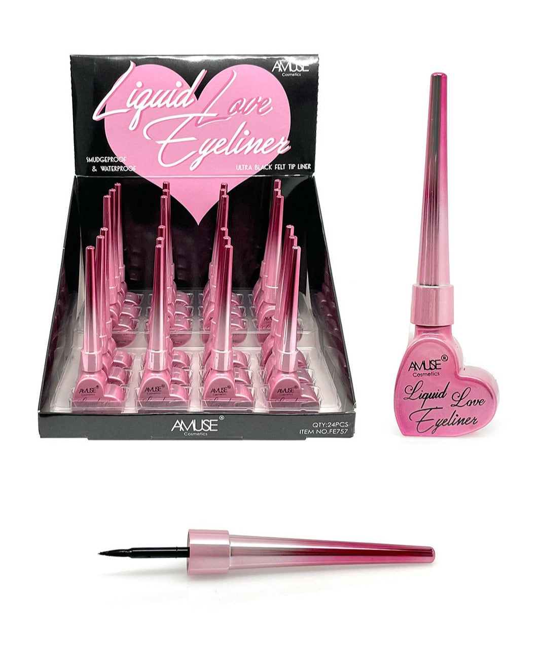 Amuse: Liquid Love Black Eyeliner -24pc display