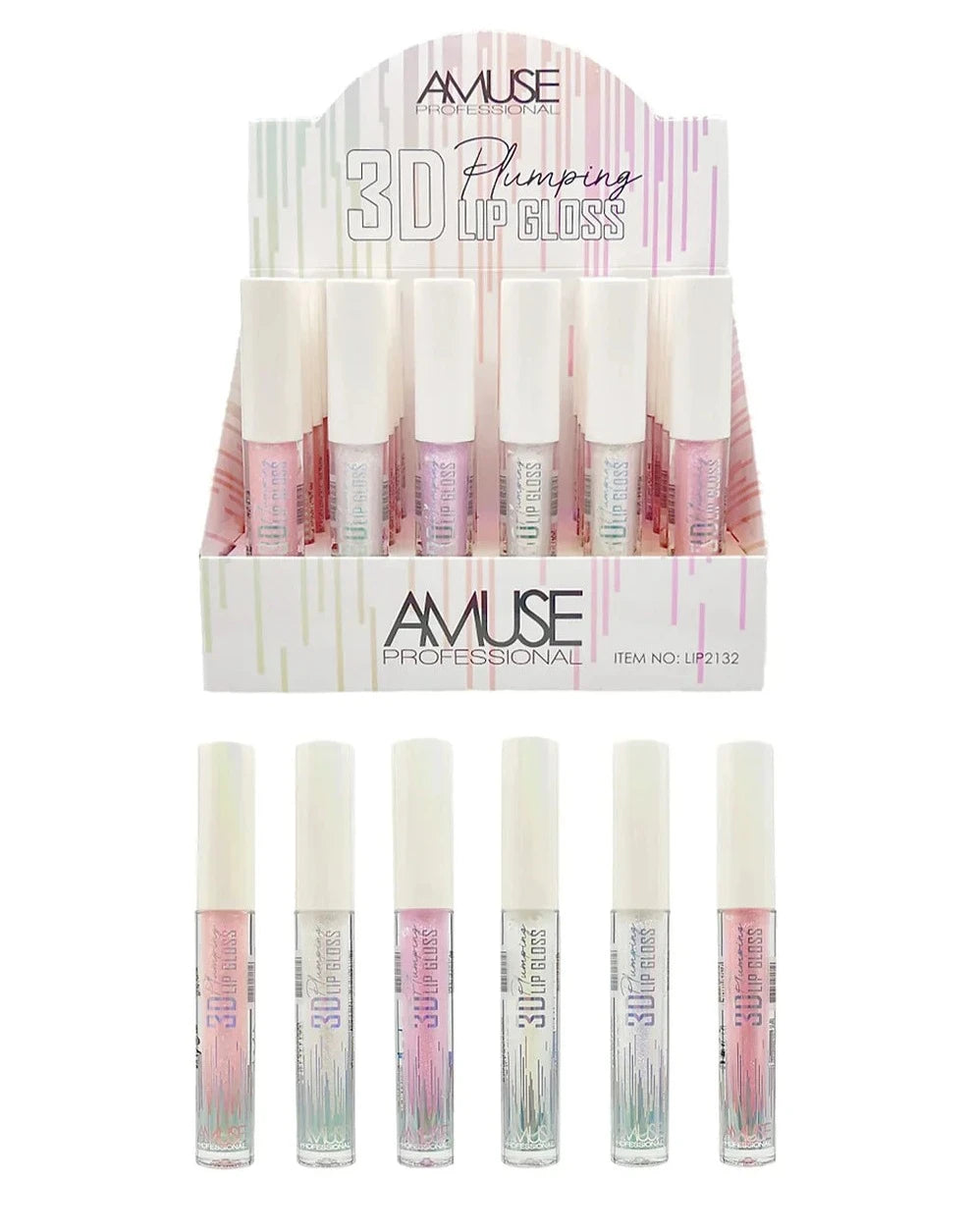 Amuse:3d Plumping Lip Gloss 6 Colors - 24pc display