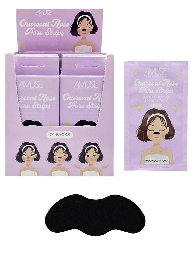 Amuse: Charcoal Nose Pore Strips - 24pakcs