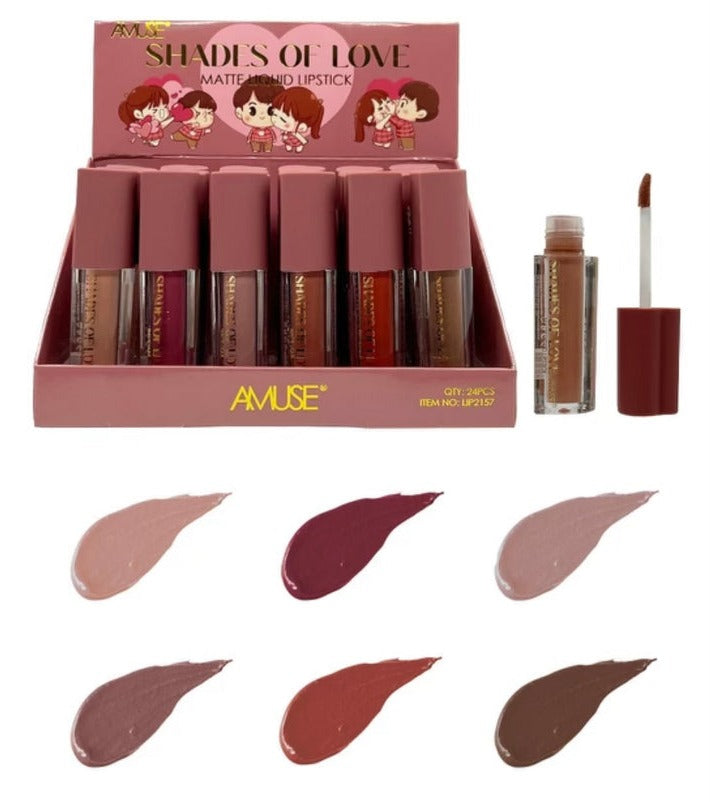 Amuse: Shades Of Love Matte Liquid Lipstick -24pc display
