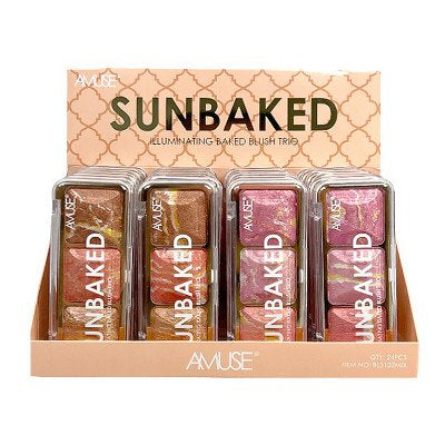 Amuse: Sunbaked Illuminating Baked Blush Trio -24pc display