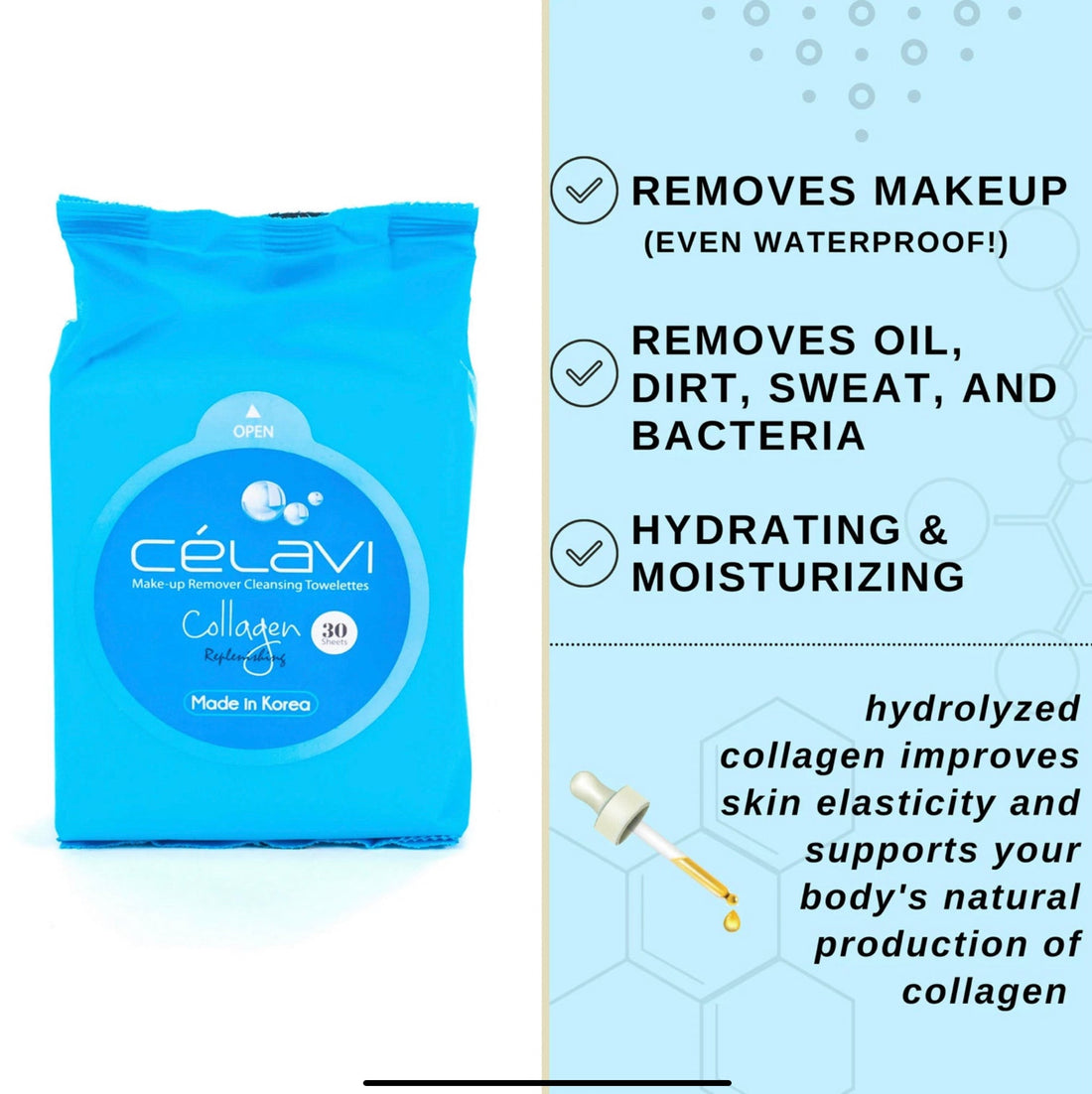Celavi Collagen Cleansing Wipes