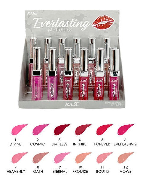Amuse: Everlasting Matte Lips - 24 pc display