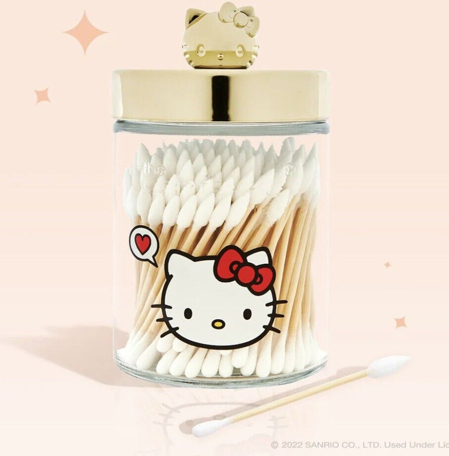 The Crème Shop x Hello Kitty Chic Reusable Jar With Cotton Swabs Matte (Gold)